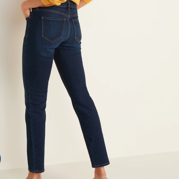 NEW! Mid Rise Dark Wash Power Slim Straight Jeans - Picture 2 of 2